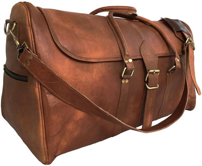

STYLOLEATHERBAGS Leather Duffle Bag Leather Luggage Shoulder Bag Messenger Bag(Brown, 24 inch)