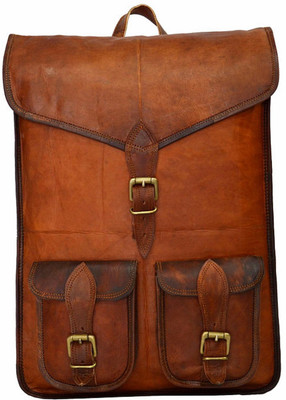 

STYLOLEATHERBAGS Leather Backpack Bag Leather College Laptop Office Bag Backpack(Brown, 15 inch)