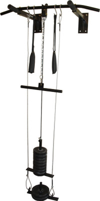 

Magic Home Gym Pull up bar with lat pulley- antiswing cable Pull-up Bar(Black)