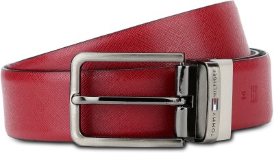 

Tommy Hilfiger Men Red, Black Artificial Leather Reversible Belt, Red with black