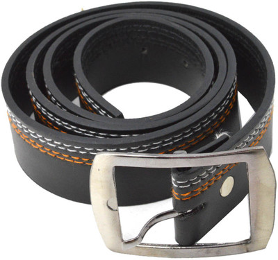 

Faynci Men Casual Black Artificial Leather Belt, Stylish shiny black leather belt for boys and mens casual & formal