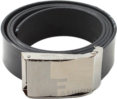 

Faynci Men Casual Black Artificial Leather Belt, Fashion printed shiny leather belt for boys and mens casual & formal