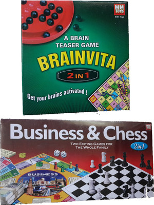 

NILSEA , MMT Brainvita (2 In 1) (A Brain Teaser Game) + Mini Business & Chess, Sets of 2 | Fun for The Whole Family & Friends to Play Board Game