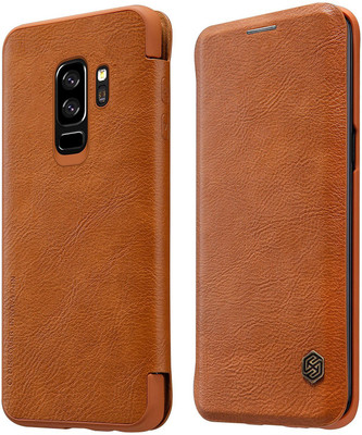 DHAN GTB Flip Cover for Samsung Galaxy S9 Plus(Brown, Grip Case)