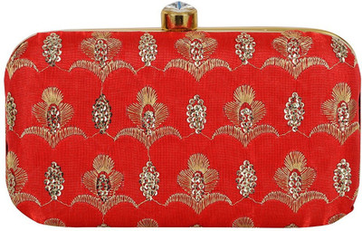 

TOOBA HANDICRAFT Casual Red Clutch