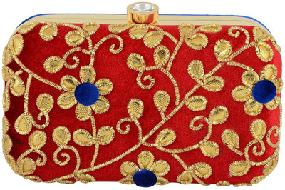 

TOOBA HANDICRAFT Casual Red Clutch