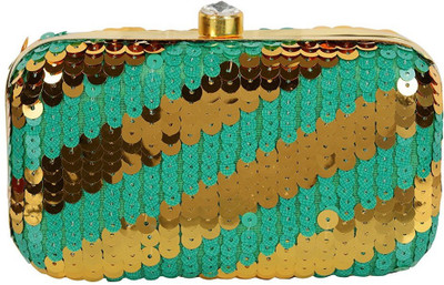 

TOOBA HANDICRAFT Casual Green Clutch