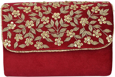 

TOOBA HANDICRAFT Casual Red Clutch