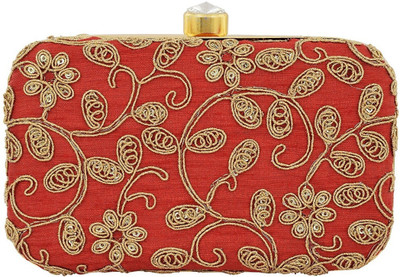 

TOOBA HANDICRAFT Casual Red Clutch