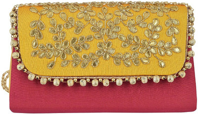

TOOBA HANDICRAFT Casual Orange Clutch