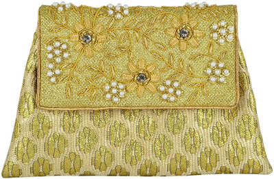 

TOOBA HANDICRAFT Casual Gold Clutch