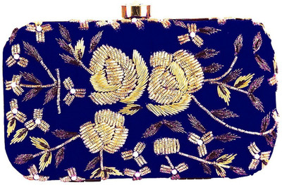 

TOOBA HANDICRAFT Casual Blue Clutch