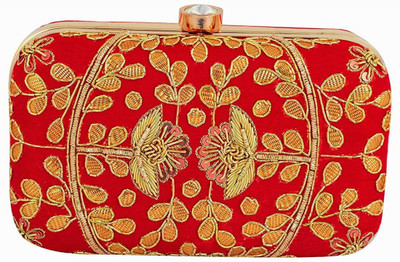

TOOBA HANDICRAFT Casual Red Clutch