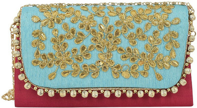 

TOOBA HANDICRAFT Casual Blue Clutch