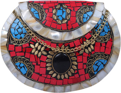 

Anekaant Party White, Red, Blue Clutch, Blue;red;white