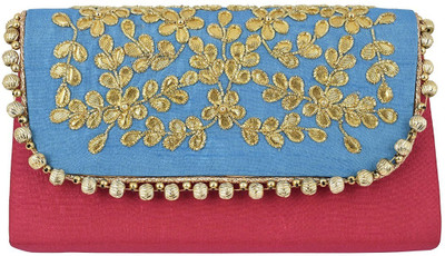 

TOOBA HANDICRAFT Casual Blue Clutch