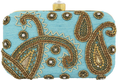 

TOOBA HANDICRAFT Casual Blue Clutch