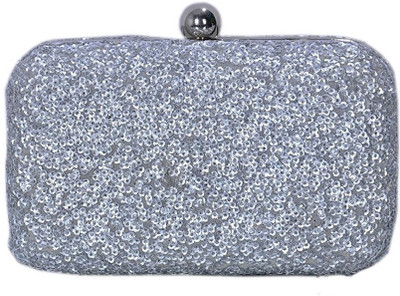 

TOOBA HANDICRAFT Casual Silver Clutch