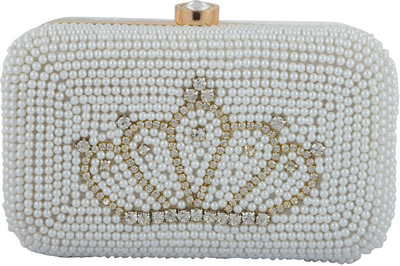 

TOOBA HANDICRAFT Casual White Clutch