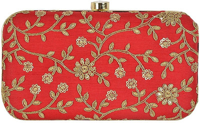 

TOOBA HANDICRAFT Casual Red Clutch