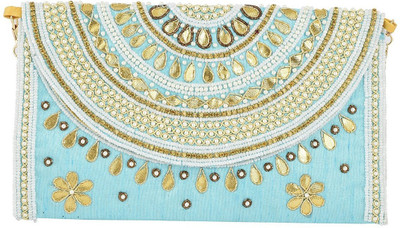 

TOOBA HANDICRAFT Casual Blue Clutch