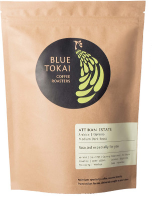 

Blue Tokai Coffee Roasters Attikan Estate (Medium Dark Roast) Coffee Beans (Espresso) Roast & Ground Coffee 250 g(Chocolate Flavoured)