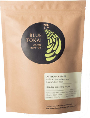 

Blue Tokai Coffee Roasters Attikan Estate (Medium Dark Roast) Coffee Beans (Inverted Aeropress) Roast & Ground Coffee 250 g(Chocolate Flavoured)