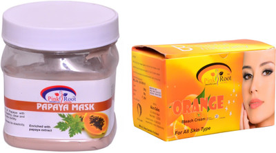 

Pink Root Orange Bleach 250gm and Papaya Mask 500ml(Set of 2)