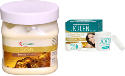 

Biocare Gold Cream 500ml and Jolen Gold Bleach Crème 18g(Set of 2)