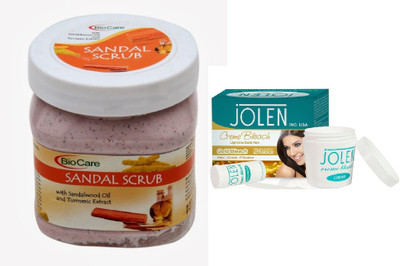 

Biocare Sandal Scrub 500ml and JOLEN Gold Bleach Crème (MEDIUM) 35G(Set of 2)