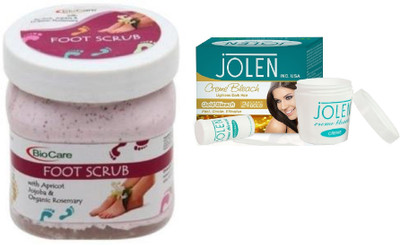 

Biocare Foot Scrub 500ml and Jolen Gold Bleach Crème 18g(Set of 2)