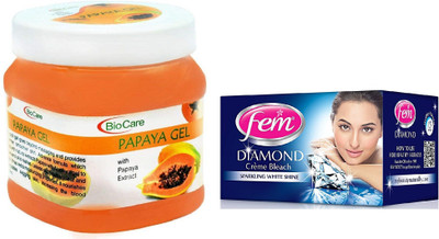 

Biocare Papaya Gel 500ml and Fem Diamond Crème Bleach 30g(Set of 2)