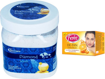 

Biocare Diamond Scrub 500ml and Fem De-Tan Crème Bleach 30g(Set of 2)