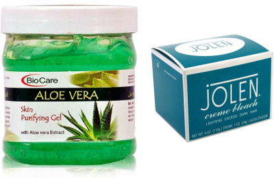 

Biocare Aloe Vera Gel 500ml and Jolen Crème Bleach 18g(Set of 2)