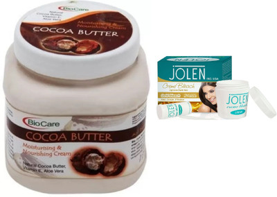 

Biocare Cocoa Butter Cream 500ml and Jolen Gold Bleach Crème 18g(Set of 2)