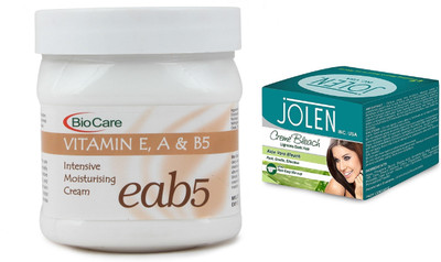 

Biocare Vitamin E, A & B5 Cream 500ml and Jolen Aloe Vera Bleach Crème 18g(Set of 2)