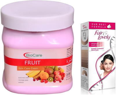 

Biocare Fruit Cream 500ml and Fair & Lovely Advanced Multi Vitamin Face Cream 80G(Set of 2)