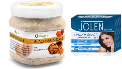 

Biocare Blackheads Scrub 500ml and Jolen Oxy Bleach Crème 35g(Set of 2)
