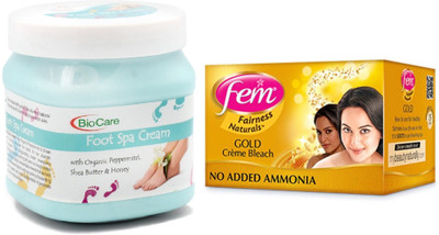 

Biocare Foot Spa Cream 500ml and Fem Gold Crème Bleach 64g(Set of 2)