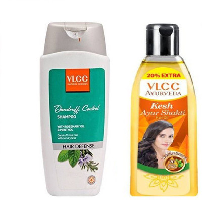 

VLCC Dandruff Control shampoo 200ml+Kesh Ayurshakti hair oil 120ml(Set of 2)