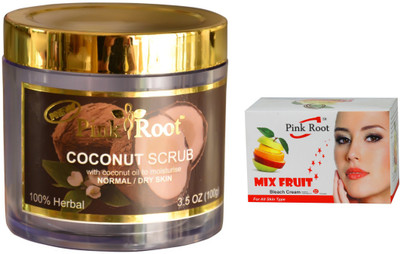 

Pink Root Mix Fruit Bleach 50g and Coconut Scrub 100gm(Set of 2)