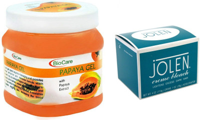 Biocare Papaya Gel 500ml and Jolen Crème Bleach 18g(Set of 2)