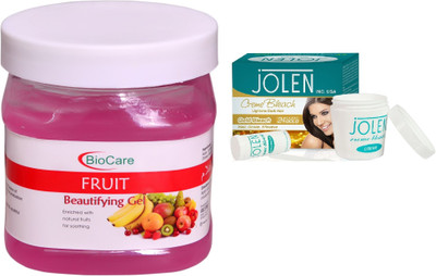 

Biocare Fruit Gel 500ml and Jolen Gold Bleach Crème 18g(Set of 2)