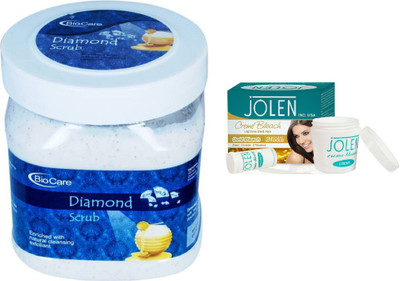 

Biocare Diamond Scrub 500ml and Jolen Gold Bleach Crème 18g(Set of 2)