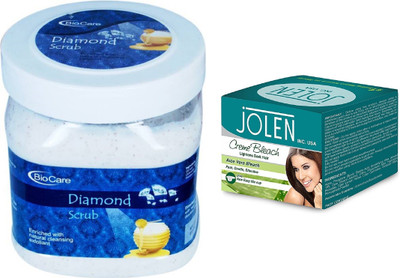 

Biocare Diamond Scrub 500ml and Jolen Aloe Vera Bleach Crème 18g(Set of 2)