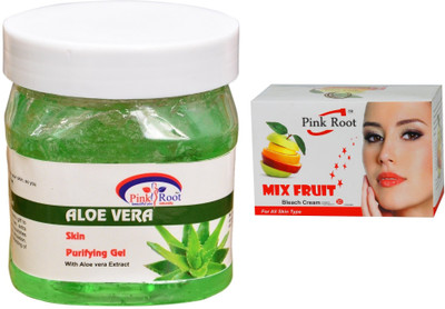 

Pink Root Mix Fruit Bleach 50g and Aloe Vera Gel 500ml(Set of 2)