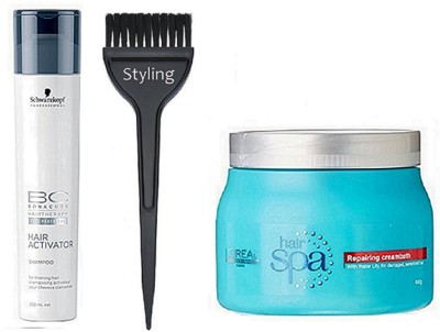 44% OFF on studio Hair Brush, BC Hair Activator Shampoo with Repairing Cream  bath Hair Spa 40g(Set of 3) on Flipkart 