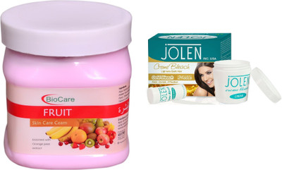 

Biocare Fruit Cream 500ml and Jolen Gold Bleach Crème 18g(Set of 2)