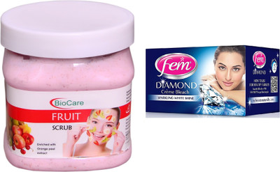 

Biocare Fruit Scrub 500ml and Fem Diamond Crème Bleach 30g(Set of 2)