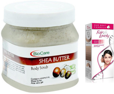 

Biocare Shea Butter Body Scrub 500ml and Fair & Lovely Advanced Multi Vitamin Face Cream 80G(Set of 2)